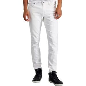 GUESS Men's White Straight Legs Jeans